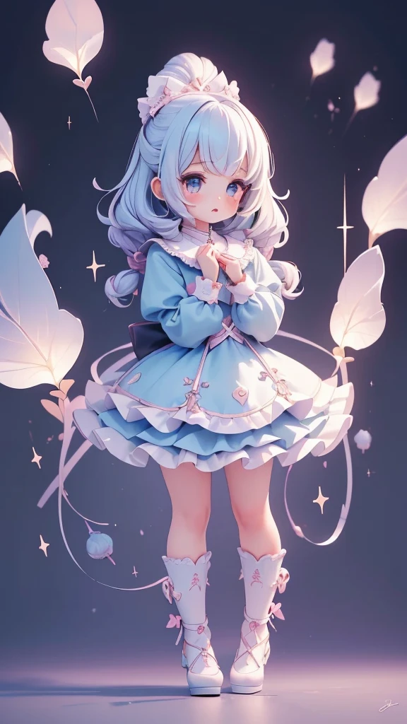 ((petite bishojo, little 2girls)), ((cute face)), ((puffy eyes)), ((masterpiece)), ((best quality)), ((ultra detailed)), ((exquisite)), ((depth)), ((crisp)), ((8k)), ((beautiful and aesthetic)), ((super detailed skin)), ((high standard)), ((highres)), ((perfect anatomy)), (full body), (blush), (lipstick), (magical girl), (kawaii pose), (white, blue, black), (perfect fingers), (perfect hands)