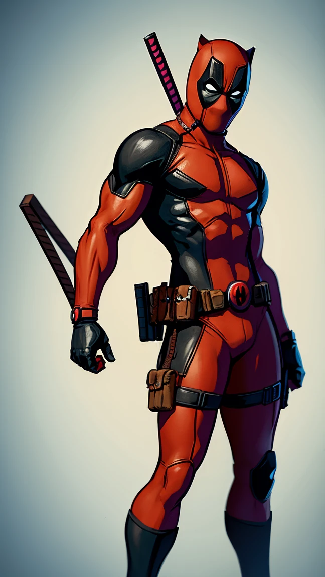 A cartoon design of Deadpool for entry into the Moho animation program.