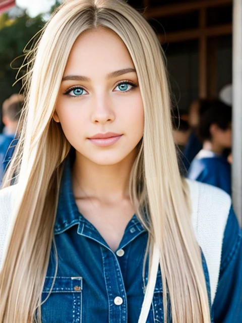 foreign, brown eyes, full bodyesbian、burst、photo oF a american young girl 10 years old 、model shoots a lot、long and blond hair 、long blonde hair 、(Look at the spectators:1.2)、(detailed students:1.3)、(natural soFt light)、(charming)、 [:(film grains、25mm、F / 1,2、DOF、Bokeh DOF、beautiful face、super detailed skin、PerFect brown eyes、skin pore、SoFt hair long blonde 、muscle tone and definition、Stitching oF the Fabric、fabric texture、wood grain、stone texture、Well-deFined pupils、Prominent marginal rings、 high contrast brown eyes、Detailed features:0.7):0.7]
