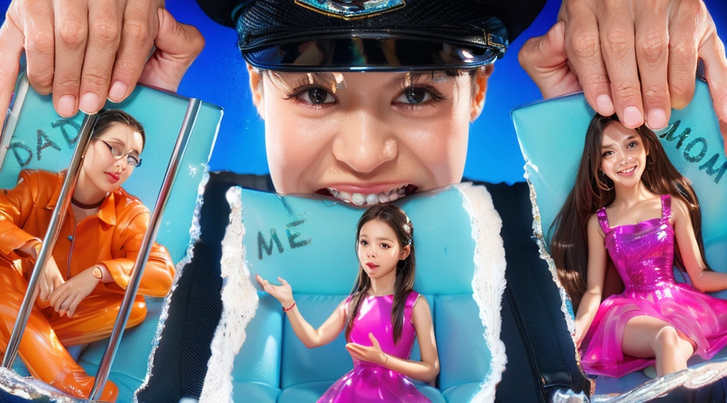3d style, simplified design, 3d render, glossy texture, smooth 3d model, multiple light sources, rim light, sharp post effects render, (glossy plastic texture with multiple big light probe refractions), perfect cgi, smooth silhouette, high intensity refraction, (super glossy material), most beautiful vfx , blue background, plastic refractions, realistic, 4k, high resolution, rim light, photo shoot, commercial photo, profile shot, 4k, rim light, high resolution, 4k, glossy texture, smooth 3d model, multiple light sources, rim light, sharp post effects render, (glossy metallic texture with multiple big light probe refractions), perfect cgi, cgi art created only with gradients, smooth silhouette, high intensity refraction, (super glossy chrome material), most beautiful vfx, blue background, chrome metal refractions, multiple light sources, rim light, sharp post effects render, perfect cgi, digital art, detailed digital art, reflective, best quality, 4k, masterpiece:1.2, ultra-detailed, realistic, vivid colors, dark and moody lighting, The image of the highest quality, ensuring every detail is showcased perfectly. It in 4k resolution, allowing viewers to immerse themselves in the richness of the colors and intricate details. The realistic rendering. under the spotlight, reflecting, high-resolution image, realistic rendering, dark background, and rim light photorealistic The image features three characters standing in front of three houses. The characters are a red-haired mermaid, a purple cat, and an orange dog. They are each holding a yellow maraca