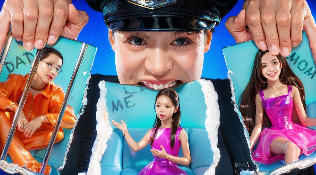 3d style, simplified design, 3d render, glossy texture, smooth 3d model, multiple light sources, rim light, sharp post effects render, (glossy plastic texture with multiple big light probe refractions), perfect cgi, smooth silhouette, high intensity refraction, (super glossy material), most beautiful vfx , blue background, plastic refractions, realistic, 4k, high resolution, rim light, photo shoot, commercial photo, profile shot, 4k, rim light, high resolution, 4k, glossy texture, smooth 3d model, multiple light sources, rim light, sharp post effects render, (glossy metallic texture with multiple big light probe refractions), perfect cgi, cgi art created only with gradients, smooth silhouette, high intensity refraction, (super glossy chrome material), most beautiful vfx, blue background, chrome metal refractions, multiple light sources, rim light, sharp post effects render, perfect cgi, digital art, detailed digital art, reflective, best quality, 4k, masterpiece:1.2, ultra-detailed, realistic, vivid colors, dark and moody lighting, The image of the highest quality, ensuring every detail is showcased perfectly. It in 4k resolution, allowing viewers to immerse themselves in the richness of the colors and intricate details. The realistic rendering. under the spotlight, reflecting, high-resolution image, realistic rendering, dark background, and rim light photorealistic The image features three characters standing in front of three houses. The characters are a red-haired mermaid, a purple cat, and an orange dog. They are each holding a yellow maraca