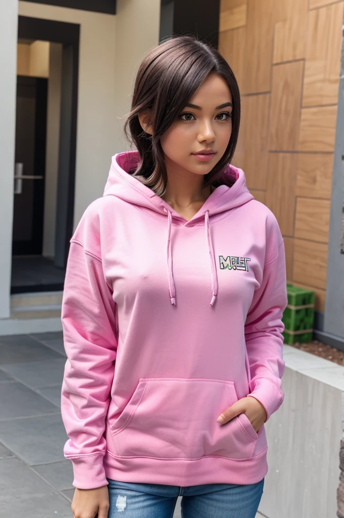 MAKE A MINECRAFT ONEBLOCK GIRL WEARING PINK HOODIE