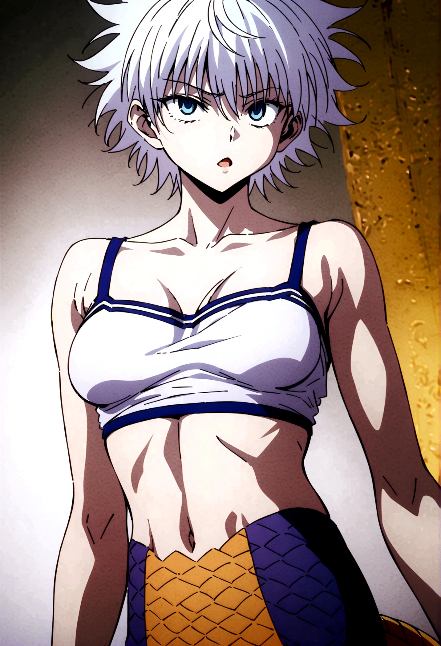 killua ahegao crop top lamia body 