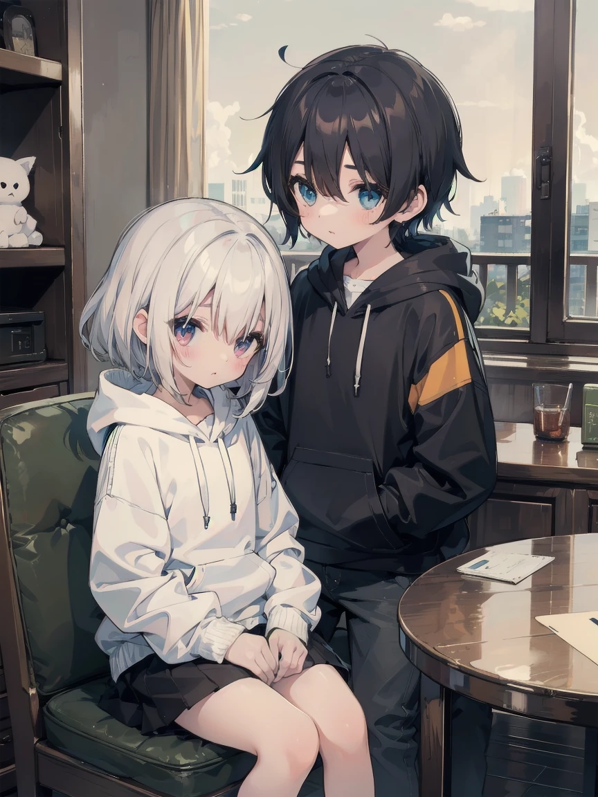 girl、cute、Mine system、Shota、It is soft and fluffy.、Moe sleeves、He is wearing a hoodie loosely.、Dal Dal、