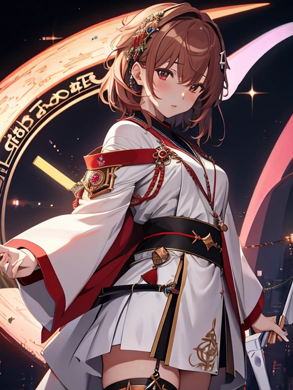 astrologer, astrologer, (masterpiece), highest quality, Misaka Mikoto, 1girl, uhd, retina, masterpiece, ccurate, anatomically correct, textured skin, super detail, high details, high quality, best quality, highres, 4K