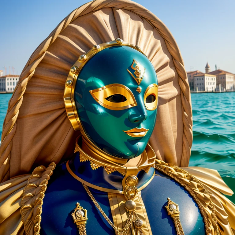 Venice Carnival,mask,Sea Mask,Big Head,whole body,Flashy protrusions,No background,Highest quality,masterpiece,High resolution,8K