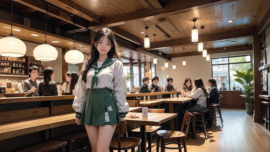 
((((Emphasize cleavage))))
8K、RAW Photos、Highest quality、Super detailed、Super Resolution、Ultra HD、8K壁紙、Amazing details

((((((16-year-old high school girl、Sailor suit、mini skirt))))))


(((((((Inside the Starbucks store、16-year-old high school girl)))))))、((((((Sit down and eat cake、Drink coffee、smile))))))、((Heart Necklace))
((A crowded store))




Modern and sleek design：Interior design using natural materials、Many of the designs are warm and made using wood and metal.。
Large windows：自然光をたっぷり取り入れるためのLarge windowsがあり、Providing a bright and open space。
Green Interior：Potted plants are effectively placed、It creates a relaxing atmosphere。
artwork：Works by local artists、Starbucks-related art on display。
Cozy seating：Cushioned chairs and sofas、Bar sheet etc.、A variety of seating options available。
Open kitchen area：Being able to see how drinks and food are made、We provide peace of mind and transparency。
Unique lighting：Antique lamps and chandeliers、Modern lighting fixtures are used。
Comfortable background music：Relaxing music is playing、A comfortable space is provided。
Free Wi-Fi and charging spots：Many tables are equipped with power outlets.、Convenient for work and study。
Customizable menus：Menus are provided that can be customized according to customer preferences。
Use of sustainable materials：Eco-friendly recycled materials and sustainable wood are used。
Wide々Table space：一人でもグループでも使いやすいWide々There is a table with。
Community Table：There is a large table where you can socialize with other customers.。
Seasonal decorations：The decorations are themed according to the season.。
Digital Order System：スマホやタブレットから注文できるDigital Order Systemが導入されています。
Design with a local feel：The design incorporates the local culture and characteristics.。
Fragrance production：コーヒーの香りが店内にWideがり、A space that satisfies the five senses has been created.。
Conversation with a barista：フレンドリーなConversation with a baristaが楽しめるカウンターエリアがあります。




8K、RAW Photos、Highest quality、masterpiece:1.2、Super detailed、Super Resolution、Ultra HD、8K壁紙、Amazing details、Photorealistic:1.4、Having fun by the water、Full Body Shot、Full body photo、High-resolution RAW color photos、Professional photos、A scene full of emotion、Very detailed and beautiful、Ultra HD、8K壁紙、Amazing details、Huge file sizes、Highly detailed beautiful girls、Highly detailed face Highly detailed eyes、Extremely realistic skin、 Highly detailed fingers, Highly detailed nose, Highly detailed mouth, Perfect Anatomy, Highly detailed background, Highly detailed clothing, Teen, cute女の子, Famous Japanese Idols, cute, Realistic body, Slender, White skin, Glowing Skin, Slim body, Realistic Face, Delicate eyes, double eyelid, 
