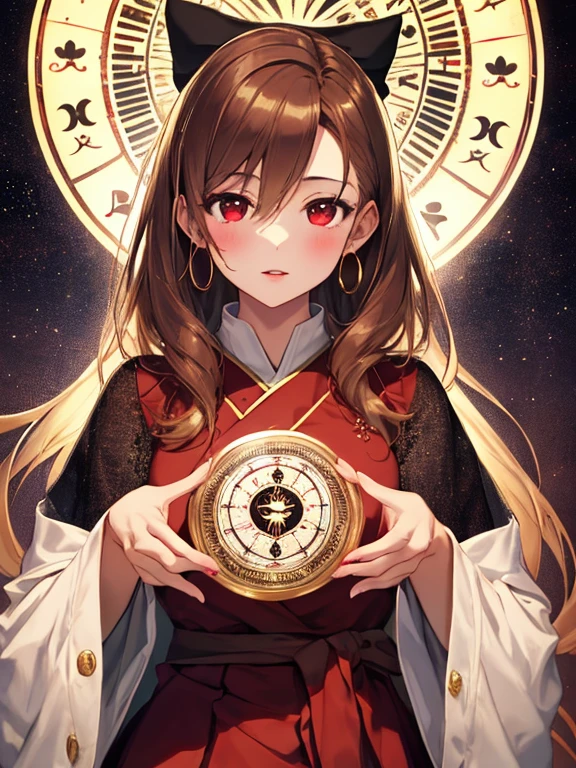 Horoscope, fortune teller, astrologer, astrologer, (masterpiece), highest quality, Misaka Mikoto, 1girl, uhd, retina, masterpiece, ccurate, anatomically correct, textured skin, super detail, high details, high quality, best quality, highres, 4K