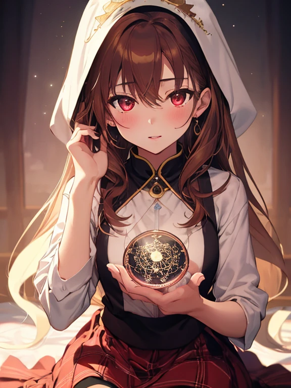 Horoscope, fortune teller, astrologer, astrologer, (masterpiece), highest quality, Misaka Mikoto, 1girl, uhd, retina, masterpiece, ccurate, anatomically correct, textured skin, super detail, high details, high quality, best quality, highres, 4K