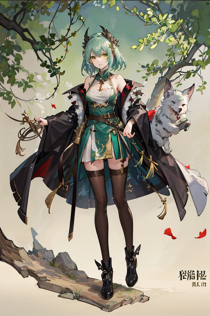 Goblin,Stone Spear,Green Skin,Short stature,primary,Shabby,Clothes Animal Skins,Ragged animal skin coat,,一群Goblin,Non-human