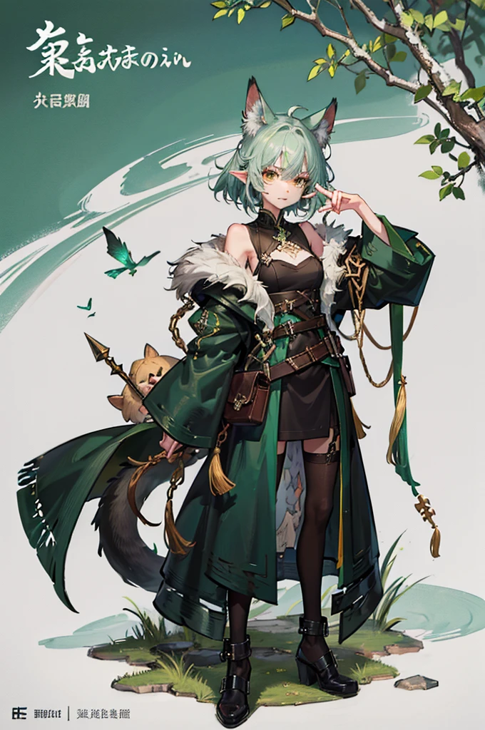 Goblin,Stone Spear,Green Skin,Short stature,primary,Shabby,Clothes Animal Skins,Ragged animal skin coat,,一群Goblin,Non-human