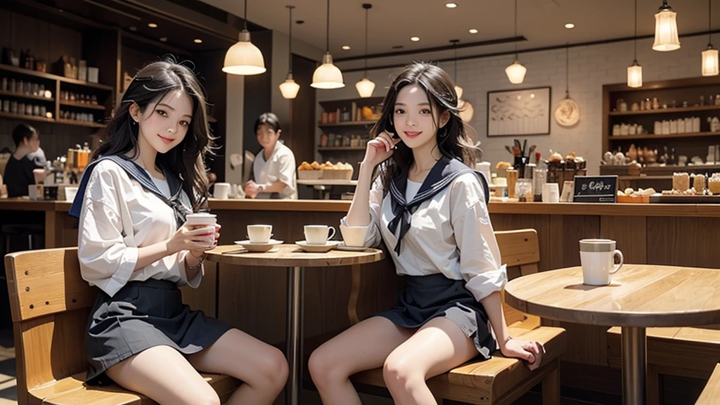 
((((Emphasize cleavage))))
8K、RAW Photos、Highest quality、Super detailed、Super Resolution、Ultra HD、8K壁紙、Amazing details

(((((((16-year-old high school girl、Sailor suit、mini skirt)))))))


(((((((Inside the Starbucks store、16-year-old high school girl)))))))、((((((Sit down and eat cake、Drink coffee、smile))))))、((Heart Necklace))
((A crowded store))




Modern and sleek design：Interior design using natural materials、Many of the designs are warm and made using wood and metal.。
Large windows：自然光をたっぷり取り入れるためのLarge windowsがあり、Providing a bright and open space。
Green Interior：Potted plants are effectively placed、It creates a relaxing atmosphere。
artwork：Works by local artists、Starbucks-related art on display。
Cozy seating：Cushioned chairs and sofas、Bar sheet etc.、A variety of seating options available。
Open kitchen area：Being able to see how drinks and food are made、We provide peace of mind and transparency。
Unique lighting：Antique lamps and chandeliers、Modern lighting fixtures are used。
Comfortable background music：Relaxing music is playing、A comfortable space is provided。
Free Wi-Fi and charging spots：Many tables are equipped with power outlets.、Convenient for work and study。
Customizable menus：Menus are provided that can be customized according to customer preferences。
Use of sustainable materials：Eco-friendly recycled materials and sustainable wood are used。
Wide々Table space：一人でもグループでも使いやすいWide々There is a table with。
Community Table：There is a large table where you can socialize with other customers.。
Seasonal decorations：The decorations are themed according to the season.。
Digital Order System：スマホやタブレットから注文できるDigital Order Systemが導入されています。
Design with a local feel：The design incorporates the local culture and characteristics.。
Fragrance production：コーヒーの香りが店内にWideがり、A space that satisfies the five senses has been created.。
Conversation with a barista：フレンドリーなConversation with a baristaが楽しめるカウンターエリアがあります。




8K、RAW Photos、Highest quality、masterpiece:1.2、Super detailed、Super Resolution、Ultra HD、8K壁紙、Amazing details、Photorealistic:1.4、Having fun by the water、Full Body Shot、Full body photo、High-resolution RAW color photos、Professional photos、A scene full of emotion、Very detailed and beautiful、Ultra HD、8K壁紙、Amazing details、Huge file sizes、Highly detailed beautiful girls、Highly detailed face Highly detailed eyes、Extremely realistic skin、 Highly detailed fingers, Highly detailed nose, Highly detailed mouth, Perfect Anatomy, Highly detailed background, Highly detailed clothing, Teen, cute女の子, Famous Japanese Idols, cute, Realistic body, Slender, White skin, Glowing Skin, Slim body, Realistic Face, Delicate eyes, double eyelid, 
