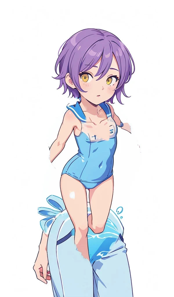 (Visual novel), (key art), (character sprite), blue swimsuit, school swimsuit, Japanese swimwear, teacher's apparel