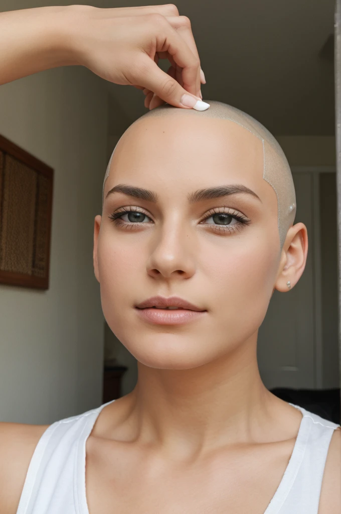 A beautiful girl head shaving pics