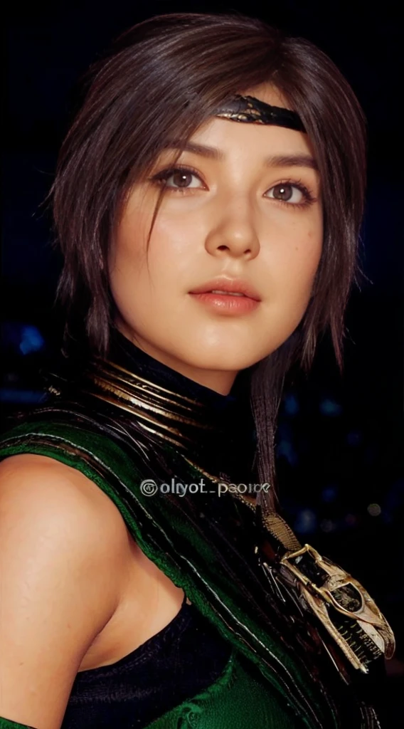 Lara Croft, brown eyes, (best quality, ultra-detailed), (realistic:1.37), beautiful and detailed face, ultra-realistic texture, delicate face, delicate body, red lipstick, bright colors. high definition, 8K, angy expression