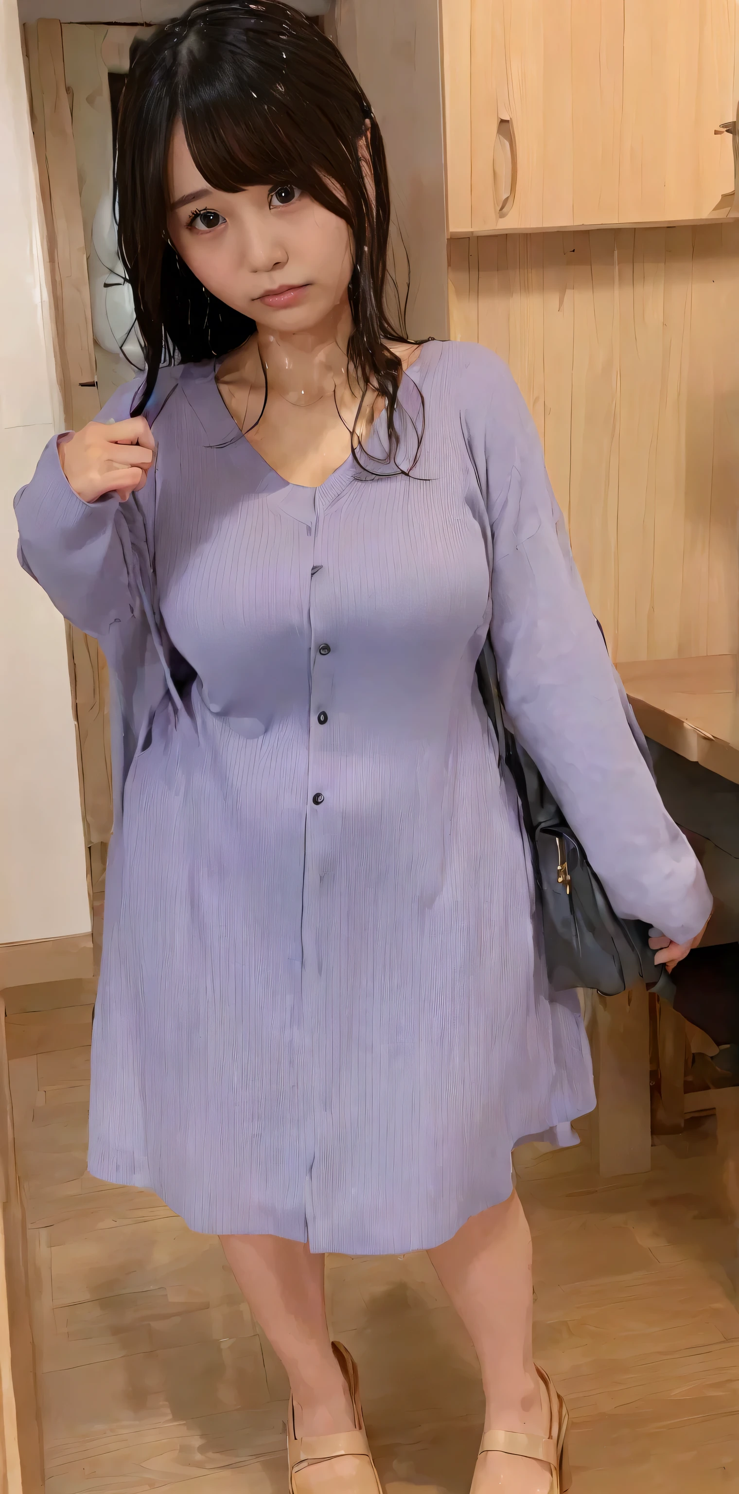 Maid of the Day Book, Mature Woman, ((A little chubby, Round face, About 40)), Wavy black hair with no bangs, Long Hair, Twin ponytail, Flashy makeup, Fuller lips, Sexy Gaze, uniform, ((dressing)), Looking into the camera, Low angle shooting, Cute duck mouth,((Extremely precise and accurate anatomy)),  (masterpiece:1.43), Perfect proportions, Realistic photos, Full Shot, whole body, (height: 146cm), High heels 2Book has legs,I have 2Book arms、2Book has legs, I need 2Book&#39;s arm)), (((very accurate anatomy))), ((((Be sure to use your arms.２Book、Be sure to use your legs.２Book)))),(((Golden ratio face))), (((A real bitch))), (((Women with extremely severe sex addiction))), ((((Very realistic whole body covered in cum:1.85)))), ((((very accurate anatomy)))), ((((Highly realistic cum-soaked background:1.55)))), (((Semen-soaked whole body and costume))) 