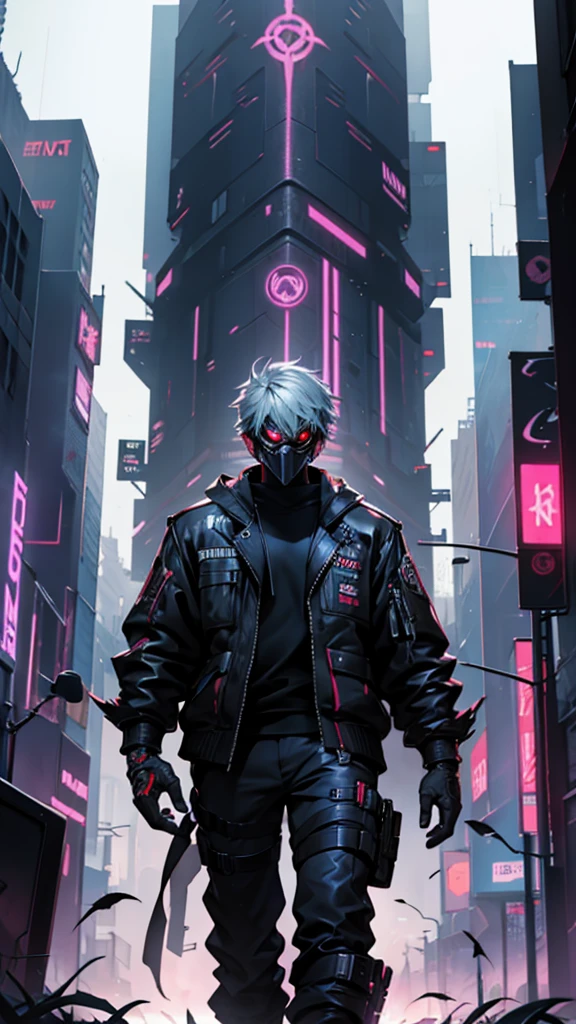 Cyberpunk;  villain like;  mask;  covered;  evil;  psycho