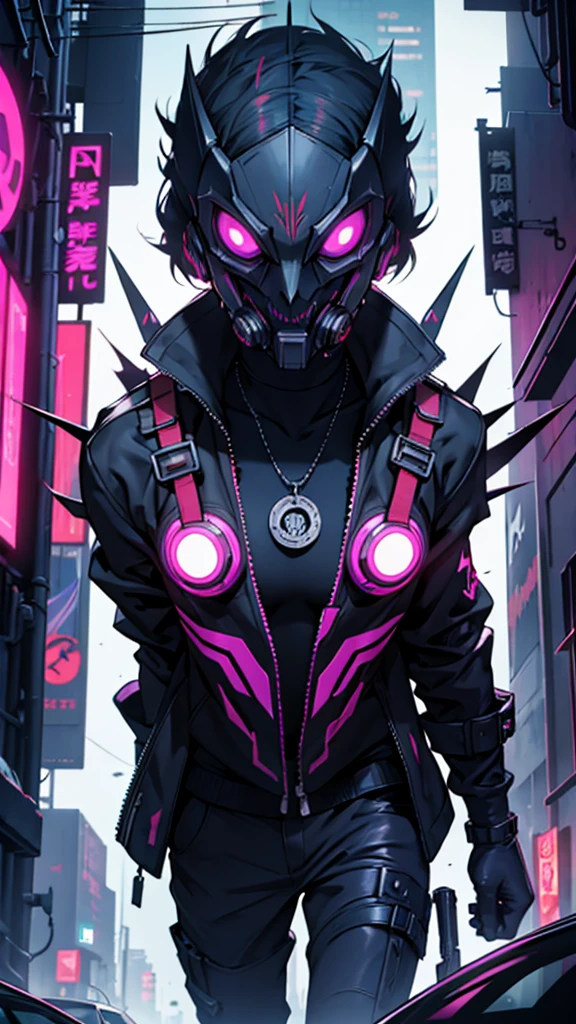 Cyberpunk; villain like; mask; covered; evil; psycho