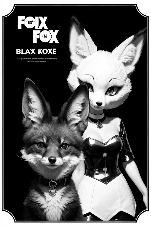 Cartoon black and white album cover with a fox