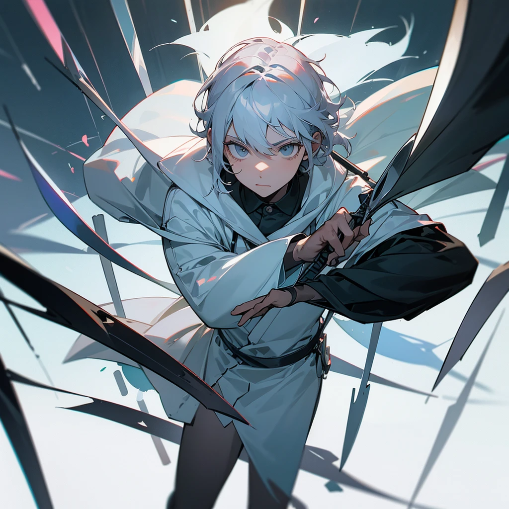 Character van wrote, dreaming of becoming the best surgeon in the world, height 179, with gray hair and a small dagger in his hands