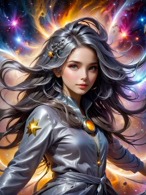 (masterpiece, best_quality, ultra-detailed, immaculate:1.3), epic, illustration, welcoming, 1girl, astrologer, dark silver hair,...