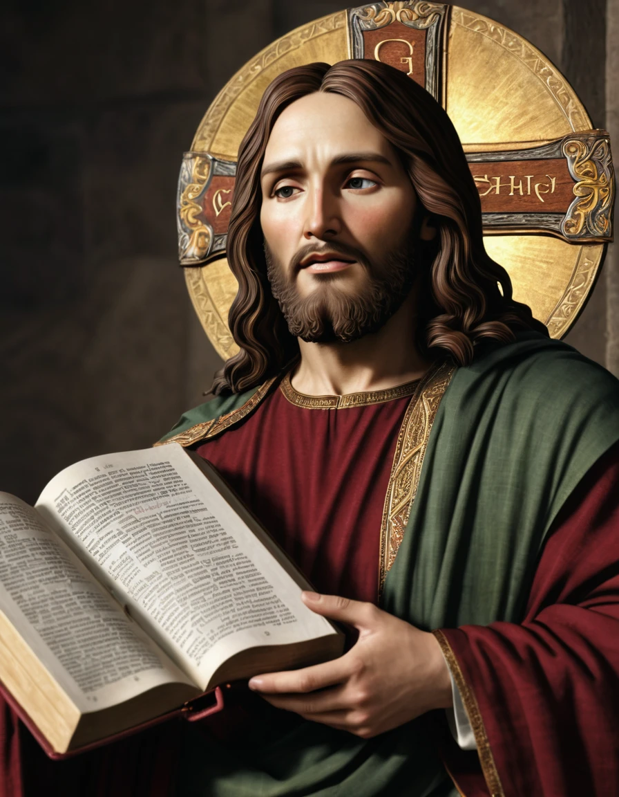 4K REALISTIC IMAGE OF CHRIST, BIBLES, MANUSCRIPTS