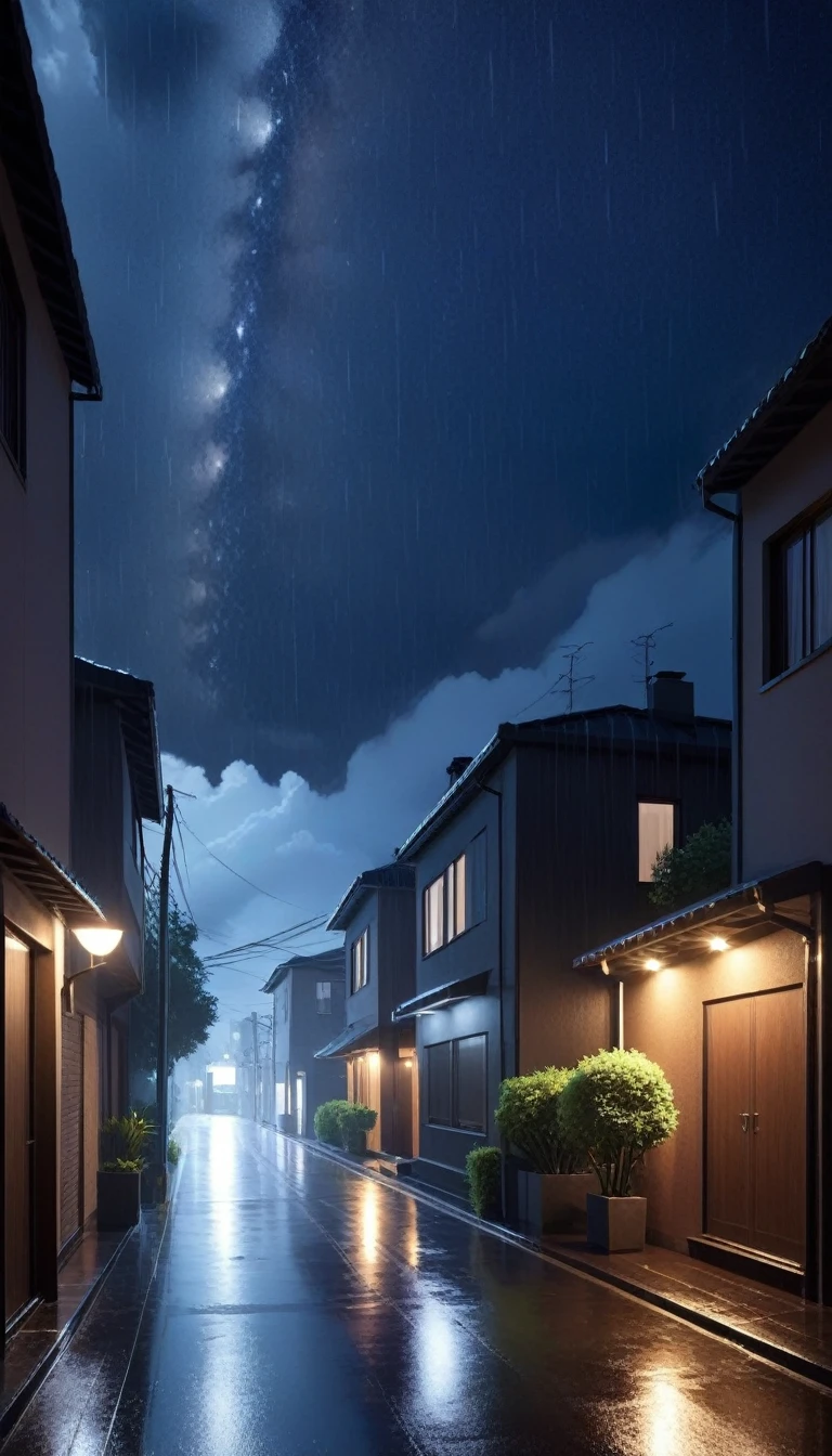 Rainy night sky