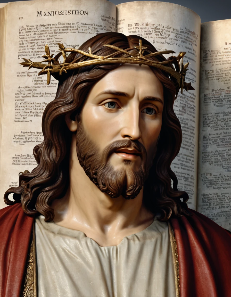 4K REALISTIC IMAGE OF CHRIST, BIBLES, MANUSCRIPTS