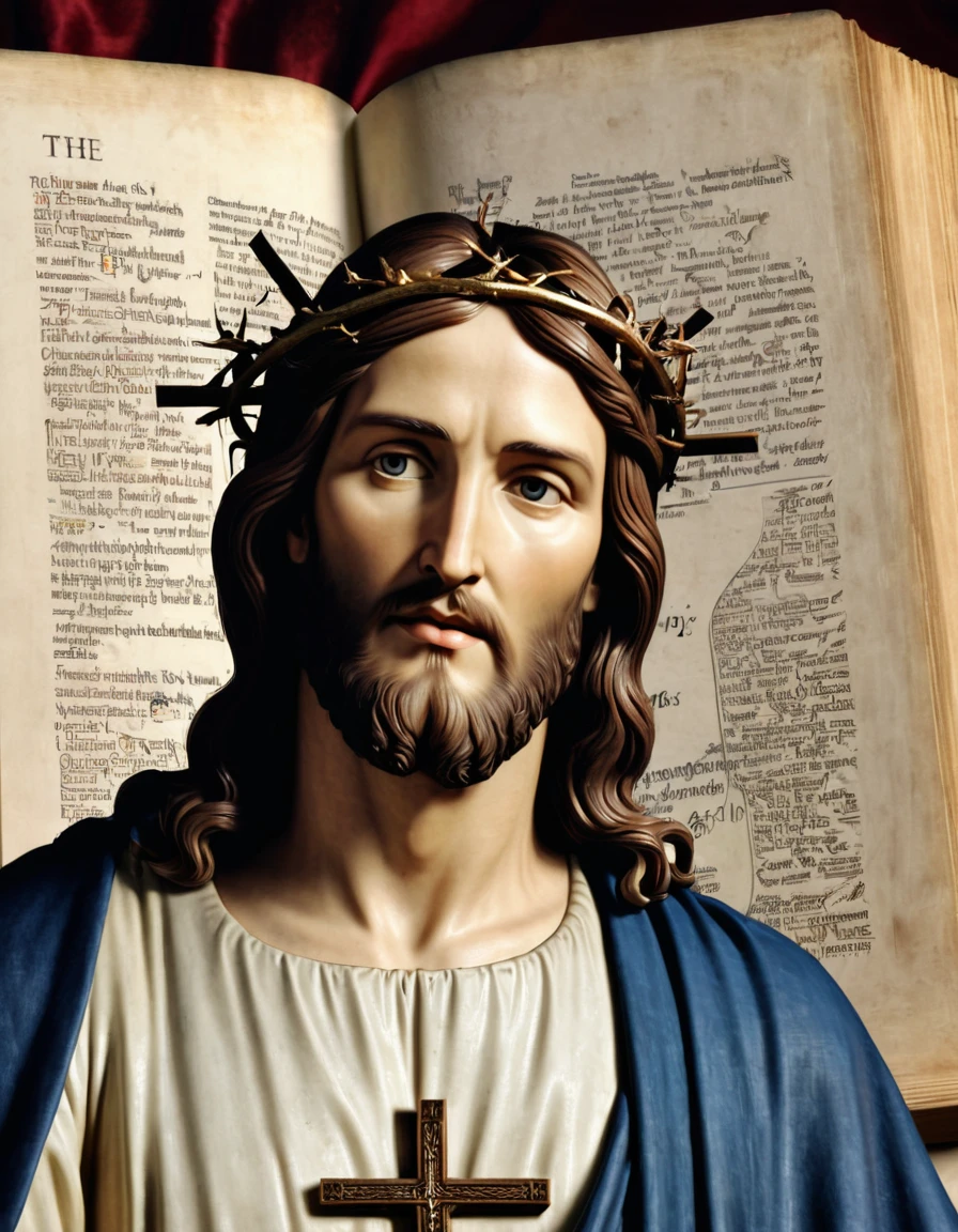 4K REALISTIC IMAGE OF CHRIST, BIBLES, MANUSCRIPTS