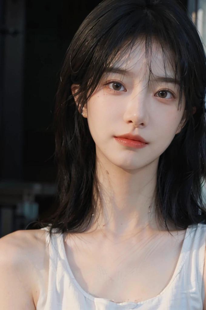 (Skin details:1.4), (smooth skin textures:1.3), Lipstick, background,海滩background, Direct vision, earrings, serene, calm, (Realistic and detailed eyes:1.2), Natural skin texture, Realistic facial details, Soft dramatic lighting, Vivid details, 35 mm film, outdoor, (Photo Practical:1.4), (hyper Practical:1.4), (Practical:1.3), (Smoother lighting:1.05), (Improve lighting quality:0.9), (Highest quality real skin textures:1.4), Exquisite eyes, Delicate face, Close-up of face, (Enhance the beauty of skin texture:1.1), Hair details, normal body ratio, Model, Moles under the eyes, thinking, A faint smile,公园background,Portrait Photography, Depth of Field, Bokeh, Surrealism, Ray Tracing, (Portrait Photography:1.1), Surrealism, High Detail, Chiaroscuro, Ray Tracing, reflected light, Ultra HD, Ultra HD, masterpiece, Textured Skin, Super Detail, High Detail, high quality, best quality