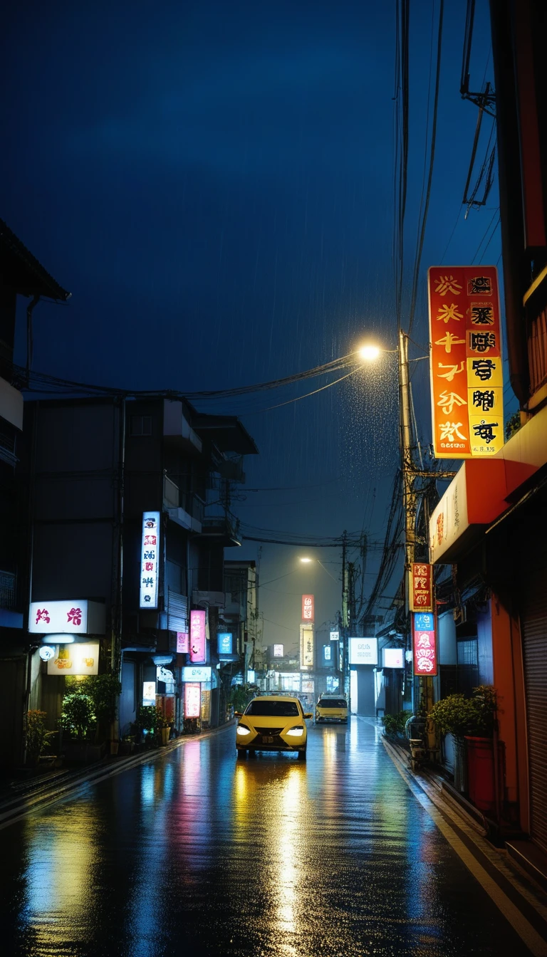 Rainy night sky、light rain、