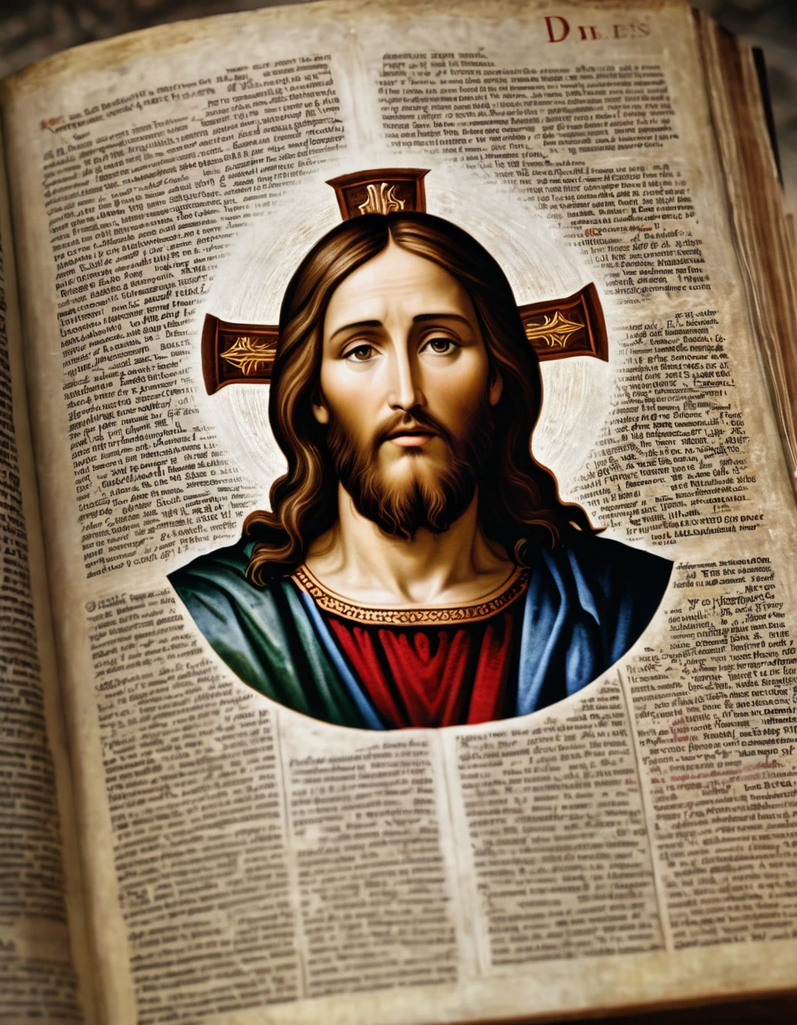 4K REALISTIC IMAGE OF CHRIST, BIBLES, MANUSCRIPTS