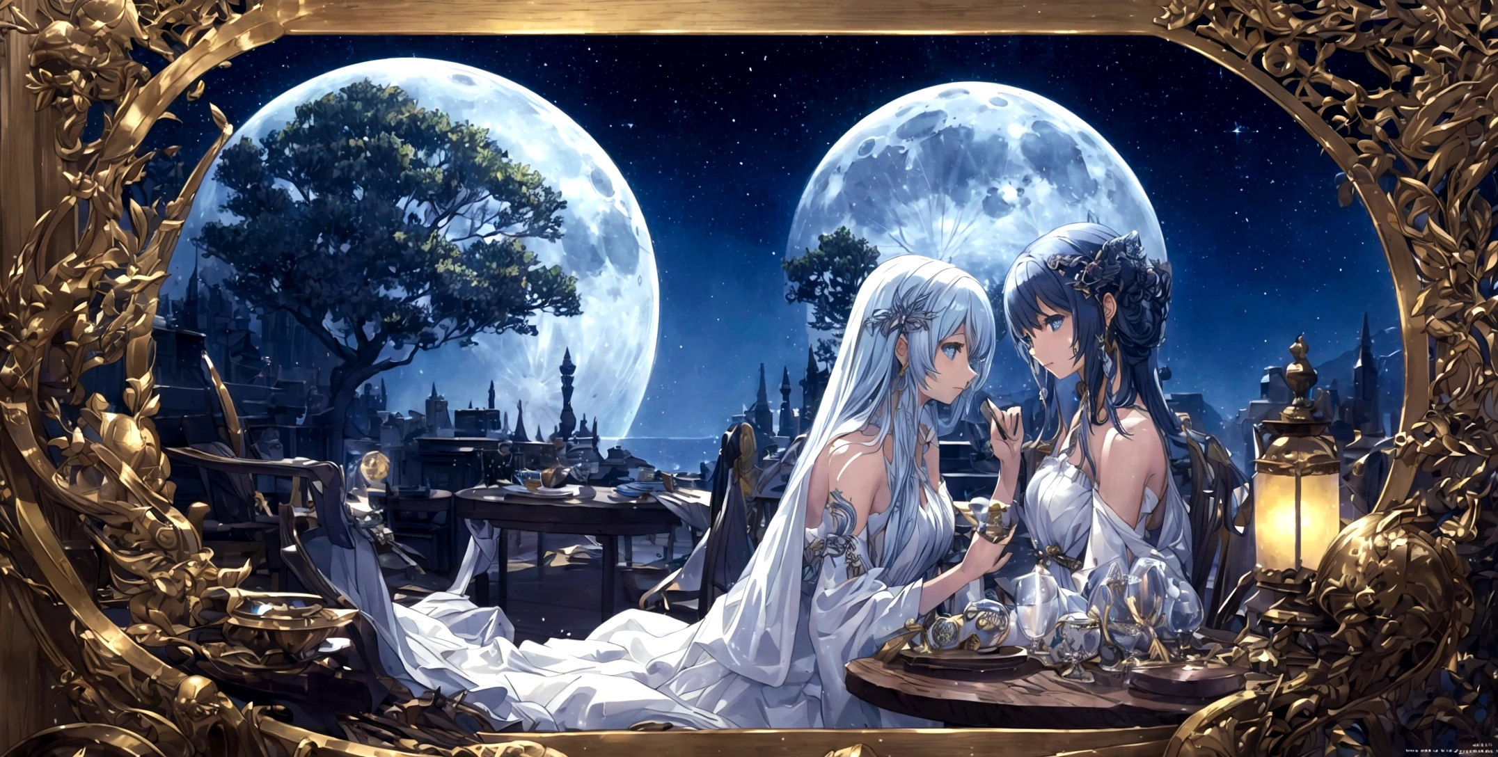 world Tree、moonlight、Moonlit Night、Fantasy、mysteriouasterpiece、Perfect Art、Award-winning works