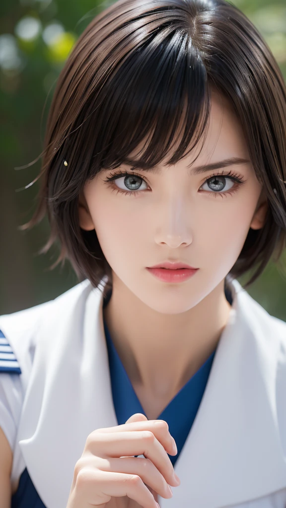 とても怒っているface:1.5、Rebellious attitude,Glare、悔しいface、masterpiece、High resolution 8k、Browsing Caution、Colorful light illumination、Sharp focus、Detailed skin、Tabletop、 Highest quality、Ultra-high resolution、Ultra-high resolution、Extremely detailed CG、、(detailed face and eyes、(face:1 2)、blue eyes、Almond Eye)、Blonde、Shortcuts、High Top Fade:1.3、Asymmetrical bangs)、Sailor Uranus、(gross、Glossy Lips、Small breast size) 、(楕円形のface : 1.4)、(Thin fingers、Detailed Weapons、Detailed human hand)、