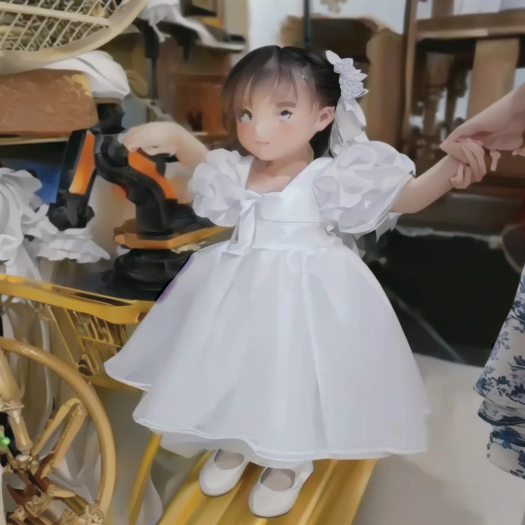 there is a in a White Dress holding hands, white royal dress, wearing a cute White Dress, Angel in white veil, White Hanfu, elegant White Dress, White fluffy outfit, wearing White Dress, Dressed in beautiful white, wearing a White Dress, Caitlin Mini Cute Style, White Dress, pretty White Dress, ancient White Dress