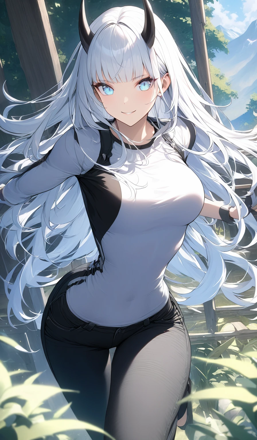 1 Female,High definition,high resolution,Ultra-realistic,8K, 8K, masterpiece, sitting, crossed legs,best quality, highres, mweob, white hair, headband, jewelry, bracelet, brown dress,European,sexy,Upper body close-up,Photographed from the front,Dynamic Angles,(blush), big tits , happy, wink the eye,facial, sweat,multicolored hair , outdoors, moonlight, night ,leaf , windy,tree background
