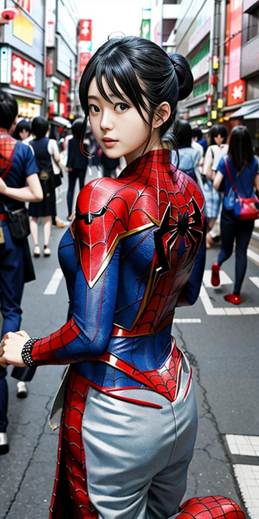 Japan beauty in her 20s　Spiderman Costume　Heroes who protect citizens　Enemy　Loss　Tattered　Constraints　