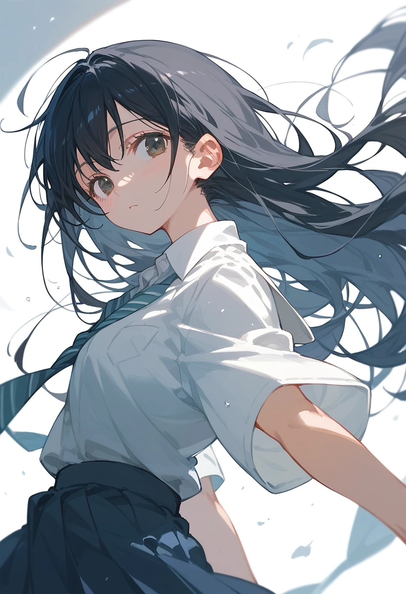Hoshino Ichika,Project Sekai,project sekai,One girl,high school girl,Blue-black hair,black eye,beautiful girl,long hair,School