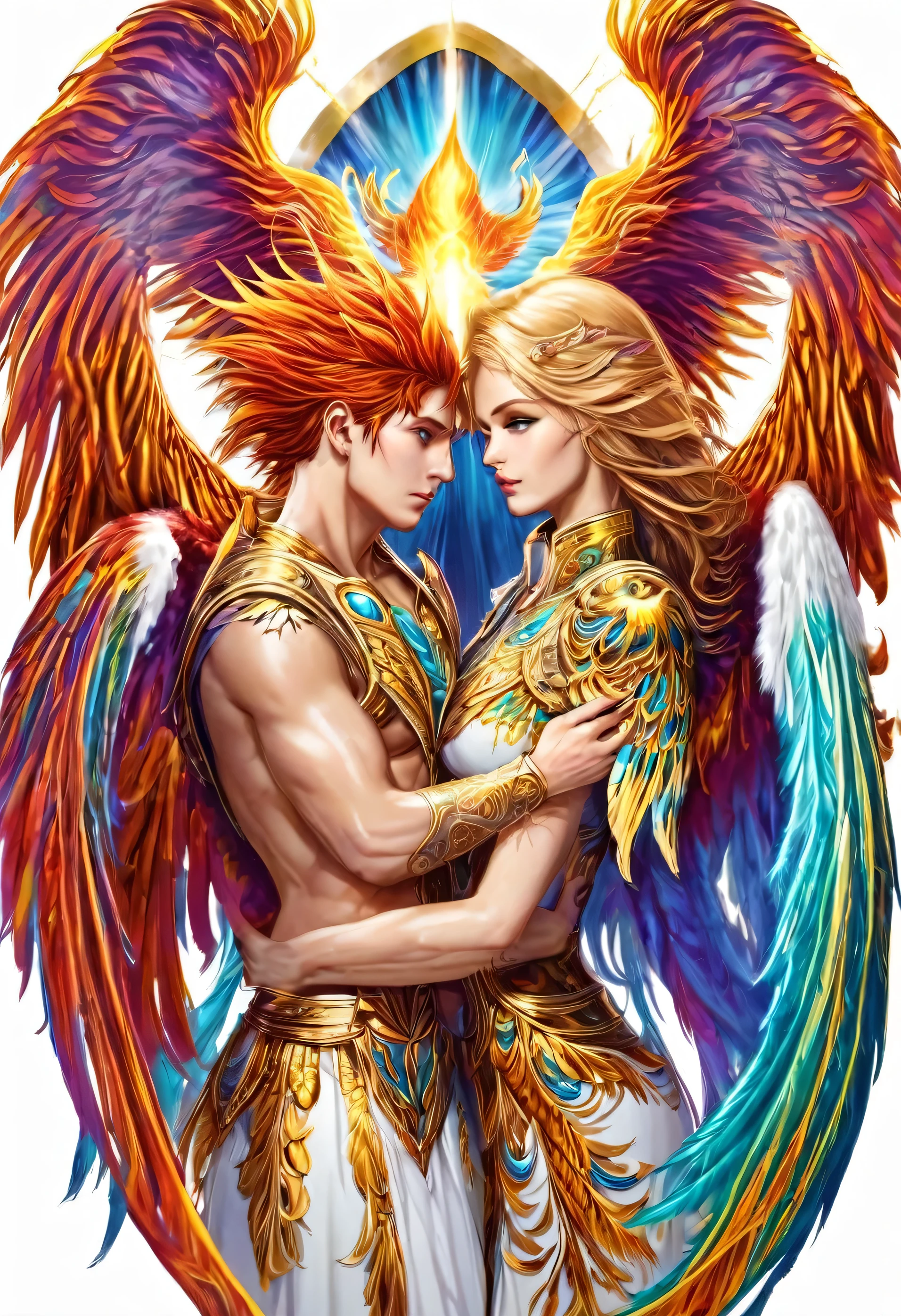 Resurrected Flame Phoenix　Angel male and female pair