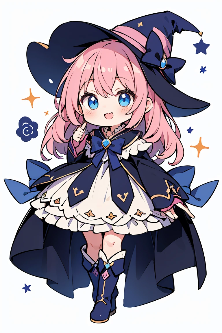 Pink hair and a blue hat、Anime Girls, Black Magician Girl, portrait of Magical girl, I also make fan art , Moe art style, Zerochan Art, Magical girl, Favorite character, Happiness Bravery Magic Cuteness, Lucy, Magical girl anime mahou shojo, whole body, boots