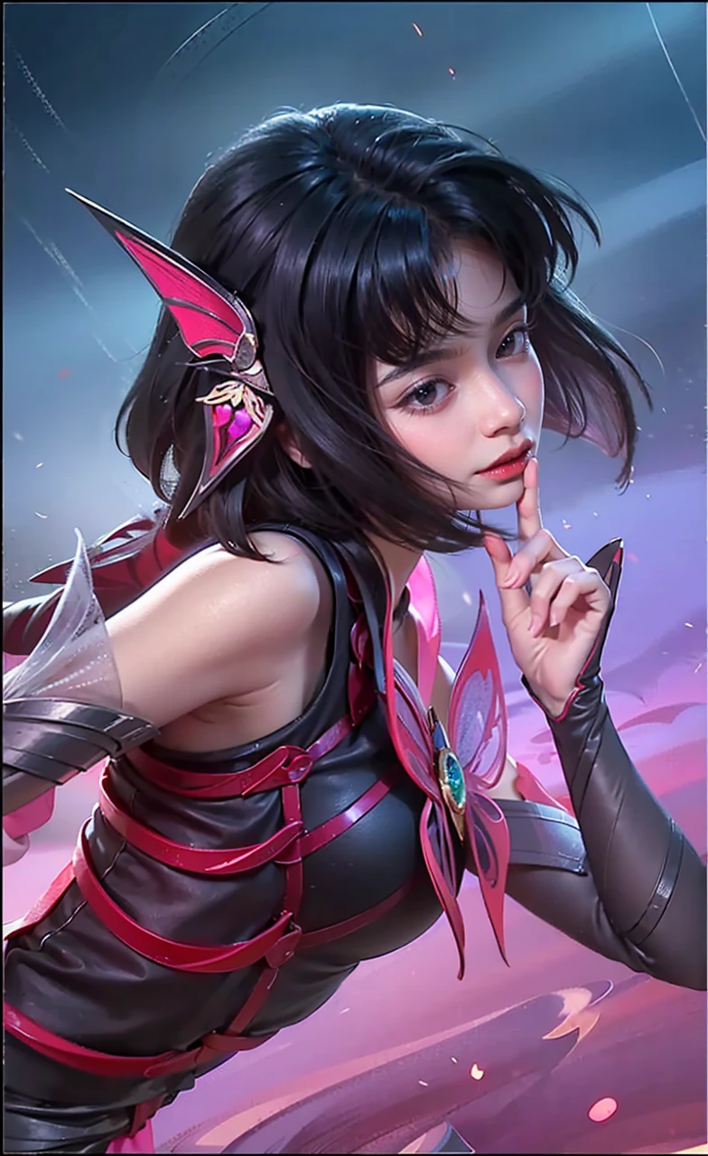 a close up of a woman wearing a red hood like a ruby ​​wearing a patch over one eye, shadowbringers cinematic, 4 k detail fantasy, a beautiful fantasy empress, game cg, xianxia fantasy, xianxia hero, 2. 5 d cgi anime fantasy artwork, cinematic goddess close shot, ruan jia and artgerm, wow 4 k detail fantasy, hyperdetailed fantasy character, (8k, RAW photo, photorealistic:1.25) ,( lipgloss, eyelashes, glosace, glossy skin, best quality, ultra highres, depth of field, chromatic aberration, caustics, Broad lighting, natural shading,) looking at viewer with a serene and goddess-like happiness, smile.