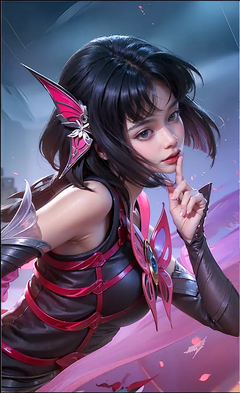 a close up of a woman wearing a red hood like a ruby ​​wearing a patch over one eye, shadowbringers cinematic, 4 k detail fantasy, a beautiful fantasy empress, game cg, xianxia fantasy, xianxia hero, 2. 5 d cgi anime fantasy artwork, cinematic goddess close shot, ruan jia and artgerm, wow 4 k detail fantasy, hyperdetailed fantasy character, (8k, RAW photo, photorealistic:1.25) ,( lipgloss, eyelashes, glosace, glossy skin, best quality, ultra highres, depth of field, chromatic aberration, caustics, Broad lighting, natural shading,) looking at viewer with a serene and goddess-like happiness, smile.