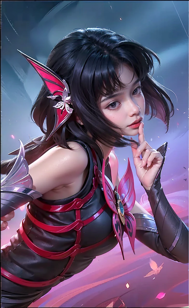 a close up of a woman wearing a red hood like a ruby ​​wearing a patch over one eye, shadowbringers cinematic, 4 k detail fantasy, a beautiful fantasy empress, game cg, xianxia fantasy, xianxia hero, 2. 5 d cgi anime fantasy artwork, cinematic goddess close shot, ruan jia and artgerm, wow 4 k detail fantasy, hyperdetailed fantasy character, (8k, RAW photo, photorealistic:1.25) ,( lipgloss, eyelashes, glosace, glossy skin, best quality, ultra highres, depth of field, chromatic aberration, caustics, Broad lighting, natural shading,) looking at viewer with a serene and goddess-like happiness, smile.