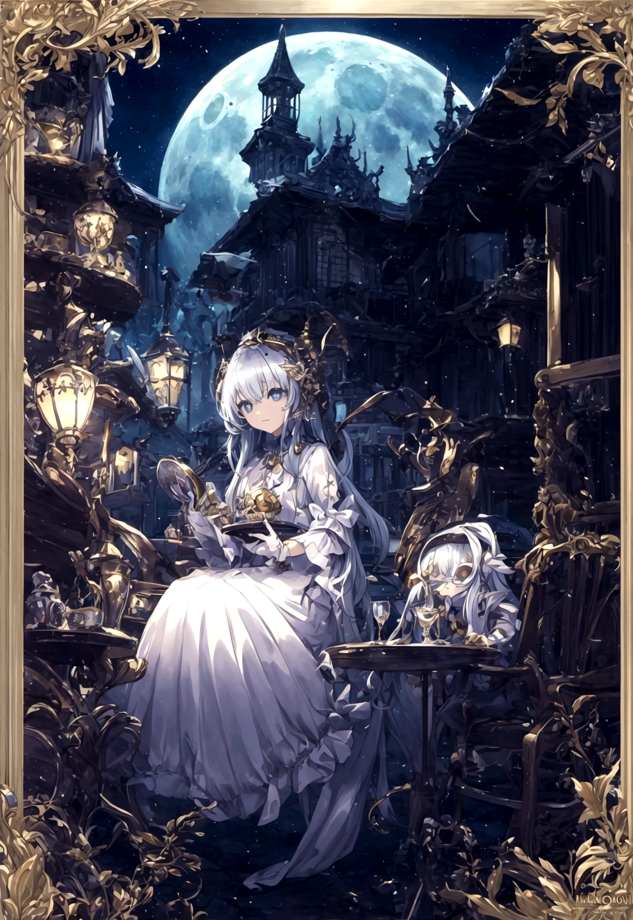 Clown、world Tree、moonlight、Moonlit Night、Fantasy、mysteriouasterpiece、Perfect Art、Award-winning works
