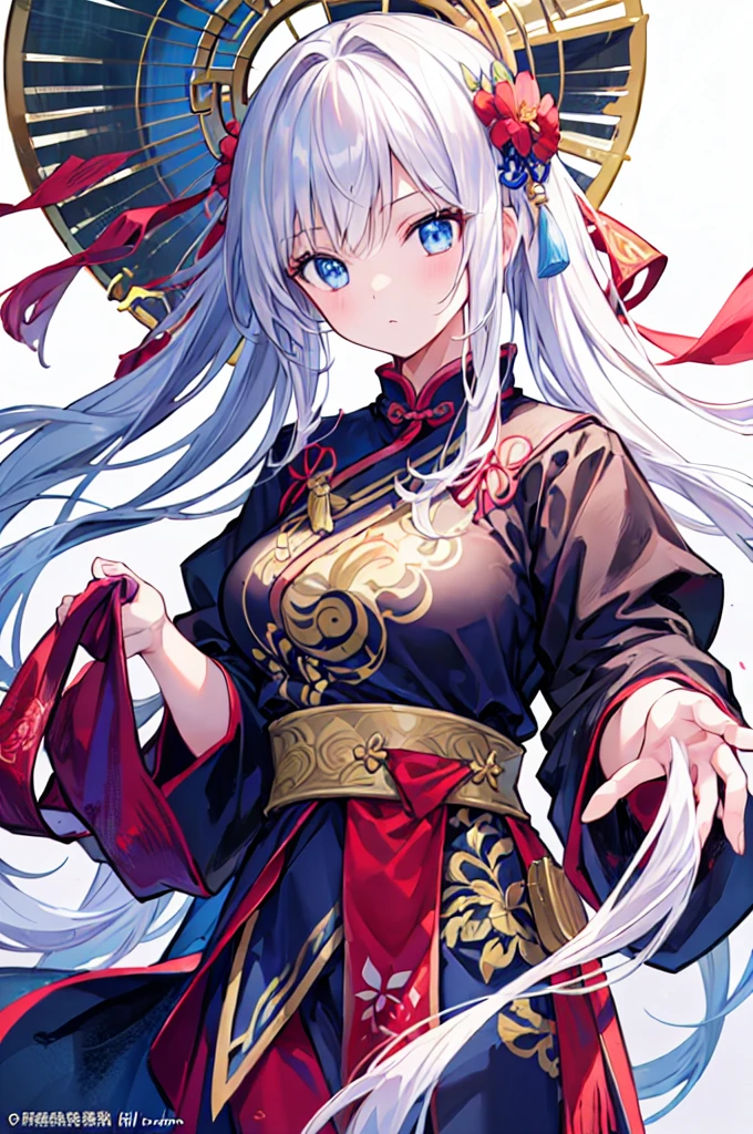 girl, ancient chinese costume, whole body, sunlight, Clear Face, Clean white background, masterpiece, Super detailed, A magnificent composition, Ultra HD, high quality, Very detailed, Official Art, Uniform 8k wallpaper, Super detailed, 32k