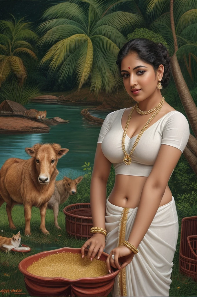 Beautiful Eyes, Model photoshoot recreation inspired by a painting, a woman in a traditional Indian dress, giantess figure, Indian woman, huge breast, milk tank, mallu serial actress, movie actress, beautiful face, mallu auntie, thick hips, booty queen, thick Beauty, Indian ethnic wear, Indian traditional wear, saree, sari, Indian traditional dress, big , Indian housewife, big booty, Aunty with her nephew, nephew loves his aunt, thick body, thick Girl, real woman, charming, fleshy navel, navel fold, huge ass, pawg beauty, captivating, 45 years old woman, perfect face, perfect eyes, perfect body, perfect figure, perfect fingers, aunty, bhabhi, desi bhabhi, desi aunty, mallu, bong, Kerala actress, Malayalam actress, perfect eyes, perfect face, perfect fingers, extremely gorgeous woman, beautiful housewife, beautiful aunty, High clarity eyes, shoot in Sony A7 mark II, Sony A7 mark II, 24-70mm , F/4.0 ZA OSS ZEISS, mirrorless camera, shot by Sony, extremely real, realism, flawless, retouched, beautiful eyes,,(big booty) (face here) Plus size bbw big , (wide booty)insanely inflated hips,Thick body ,fat body , curve shap body, widest hips , thick hips ,widest breast, thick breast