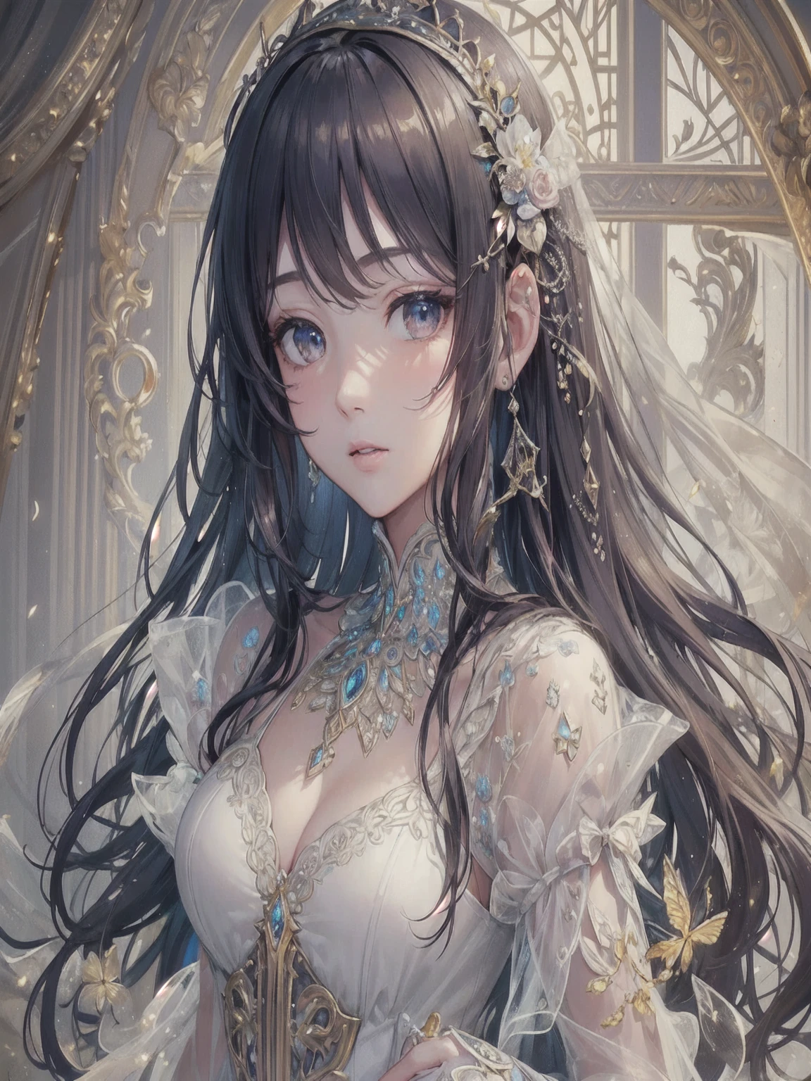 (Masterpiece), ((Highest Quality)),(Official Art),Beautifully Indulgent:1.2),(Dress),(1 Girl: 1.3), A beautiful woman wearing a dress with a detailed and delicate design sealed in a crystal, and a beautiful woman growing up by taking in the sealed crystal. It shines faintly in the light of the midnight moon. Detailed drawing. Bright colors. Colorful, best detailed ((super detailed)), (highly detailed 2D illustration), ((very delicate and beautiful)) --auto --s2
