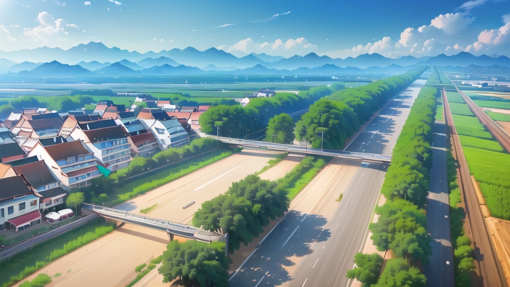(ร้านอาหารริมroad :1.5),road ,(รถวิ่งบนนroad:1.6) capital landscape:1.5 ,(Many cars:1.5)