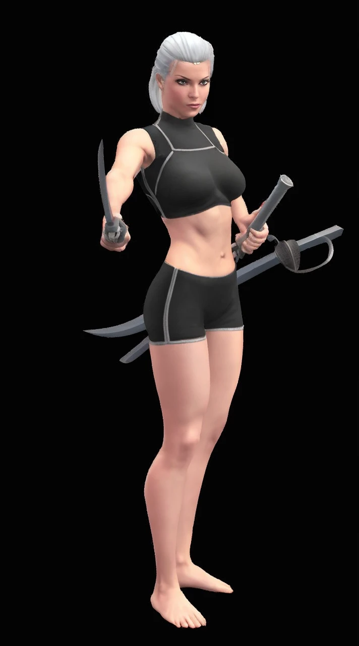 Musclar women holding katana