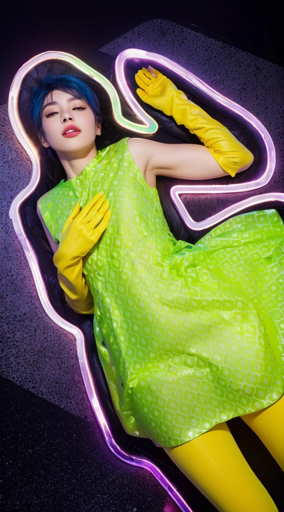 detailed, 25yo, 1girl, (thick green liquid paint splash dress:1.3) floating paint
style-paintmagic